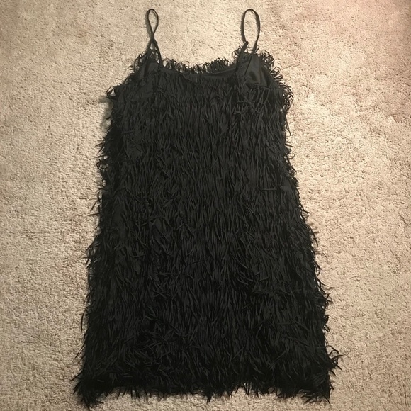 Soloiste Fringe Dress Black Size Medium - Picture 7 of 8